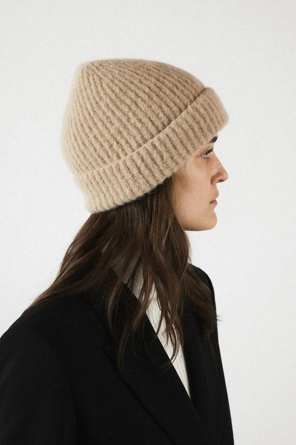 Piper Alpaca Wool Blend Hat in Oatmeal