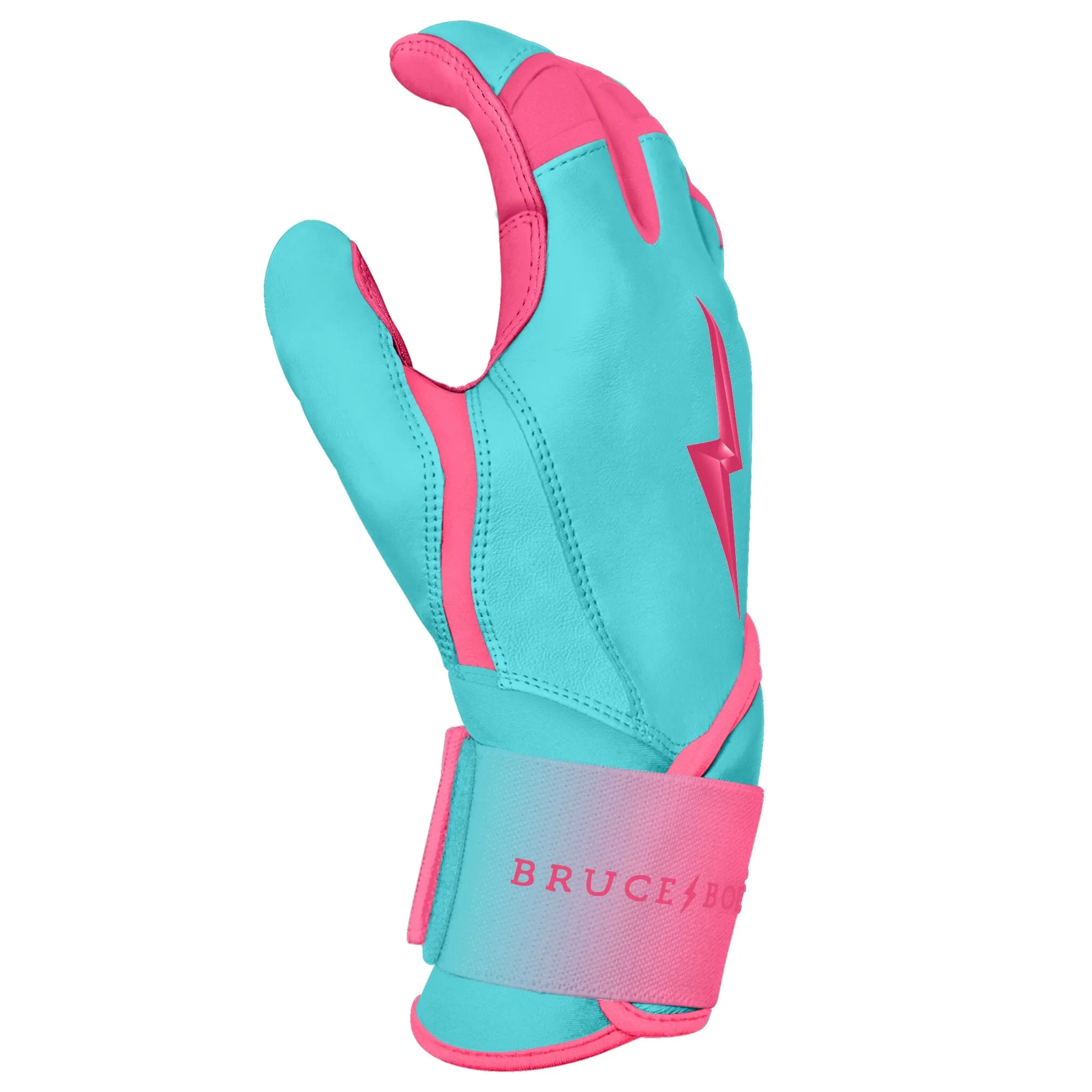 PREMIUM PRO CLARK Series Long Cuff Batting Gloves | PINK/TEAL