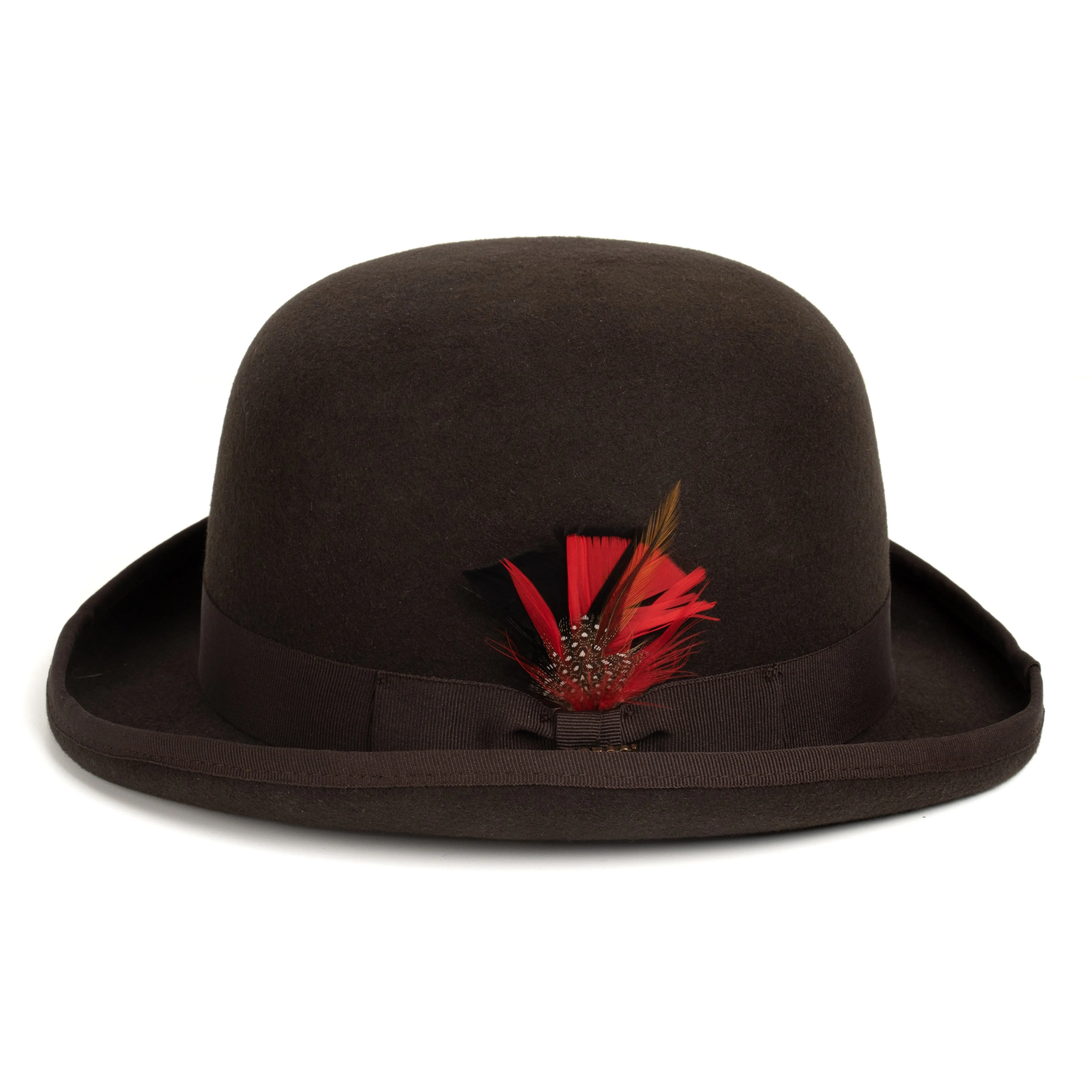 Premium Wool Chocolate Brown Derby Bowler Hat