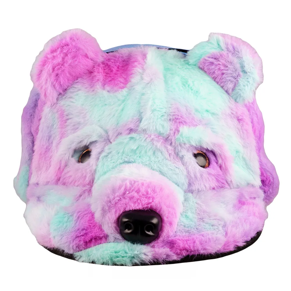 Purple Bear Fur Earflap Snapback Hat