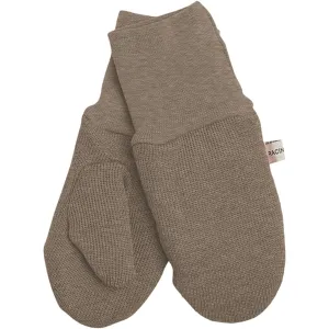 Racing Kids Mittens with Thumb Light Taupe Melange