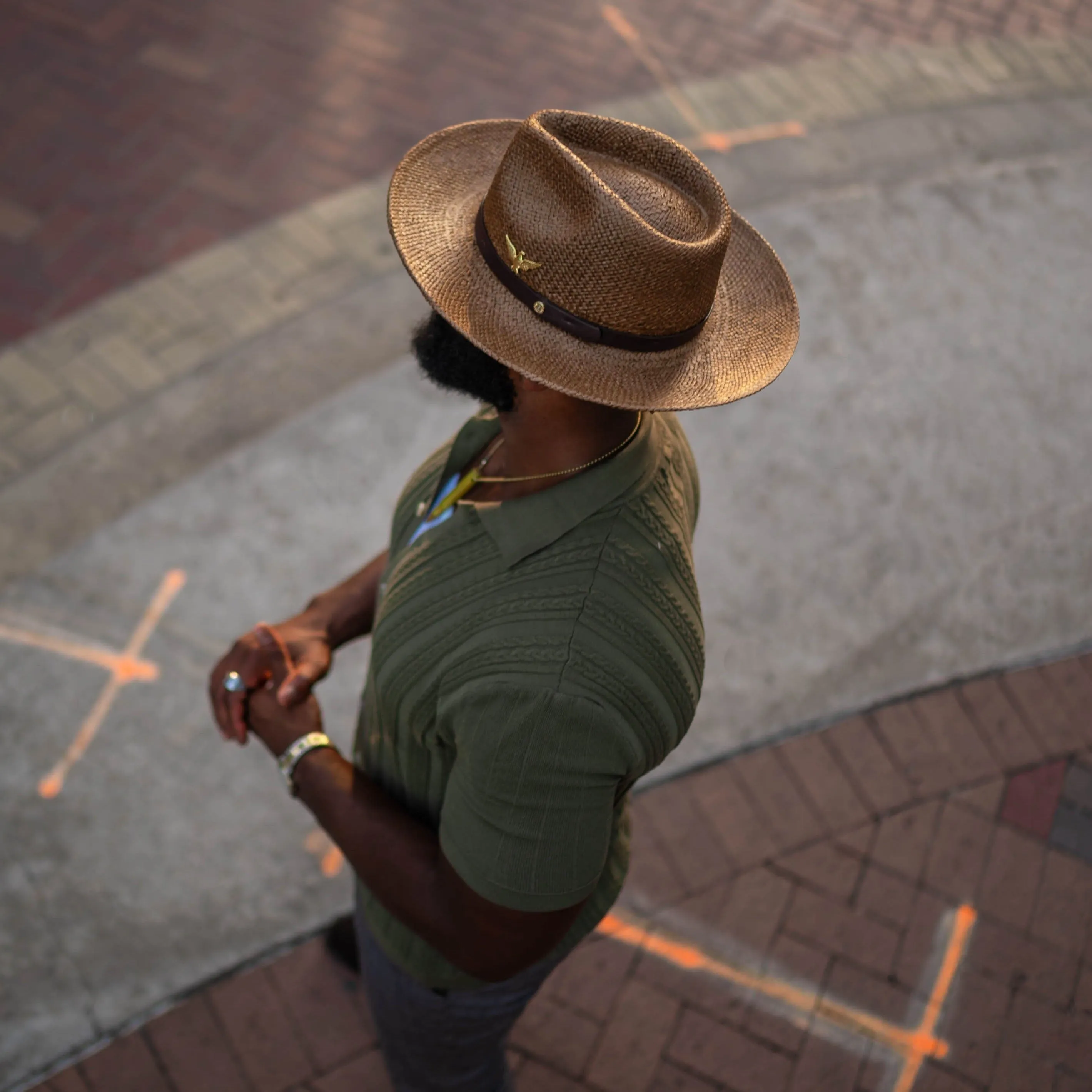 Sharp Straw Fedora Hat – Coffee