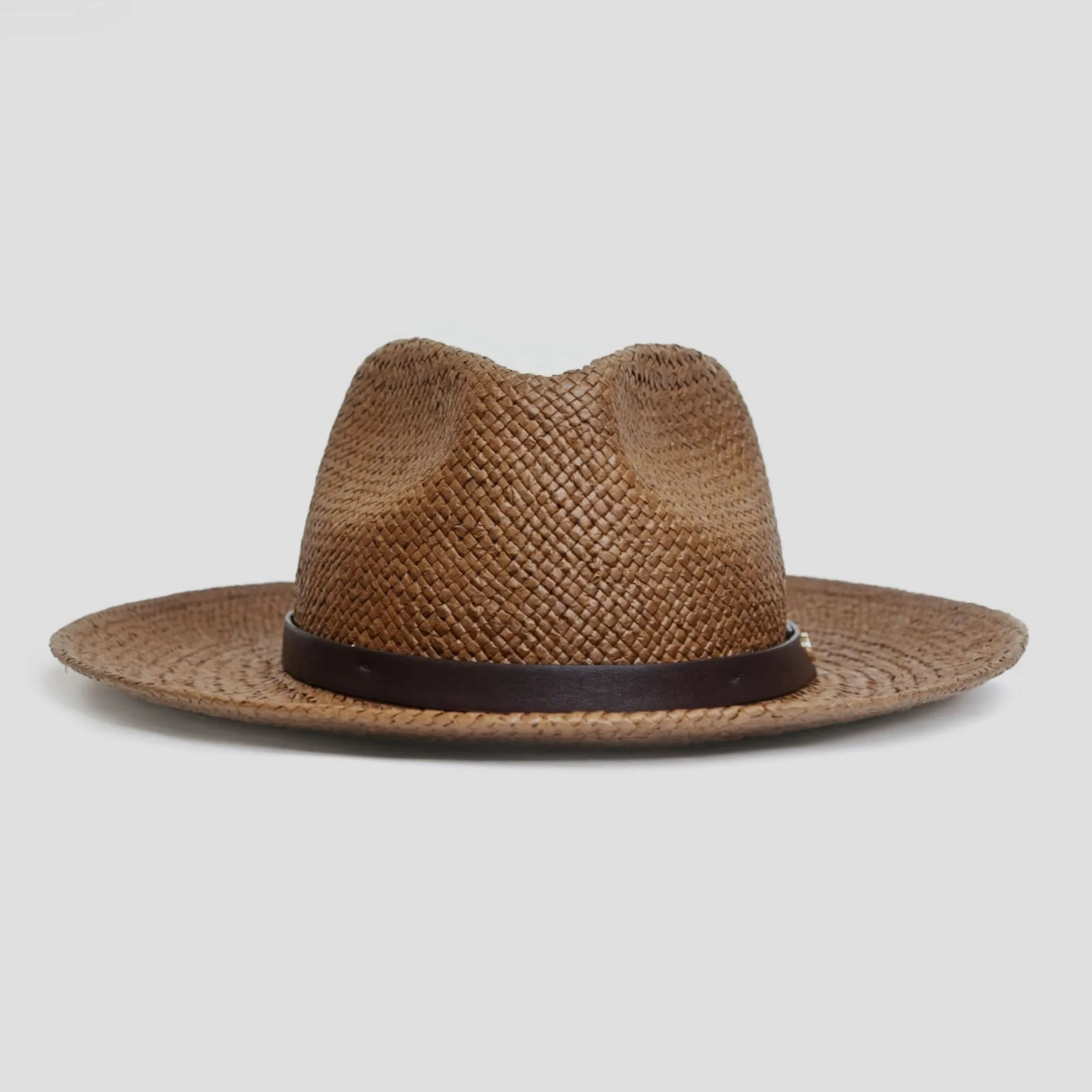 Sharp Straw Fedora Hat – Coffee