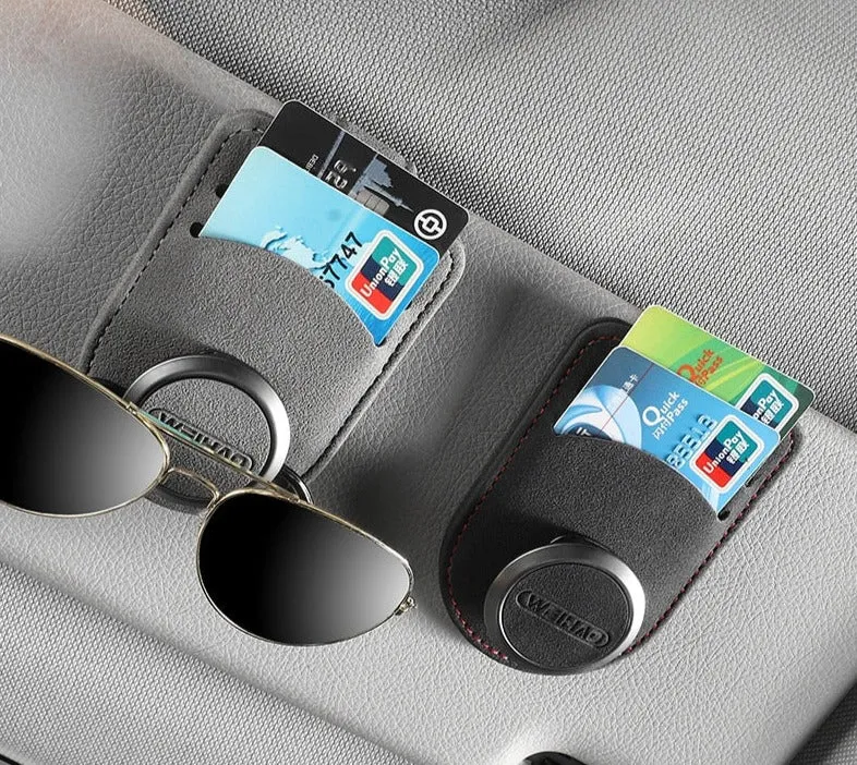 Smart Car Sun Visor Card Glasses Holder