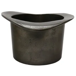 Smoke Black Aluminium Bowler Hat Wine Cooler Tub Rustic Chic - Great Gift / Home Décor