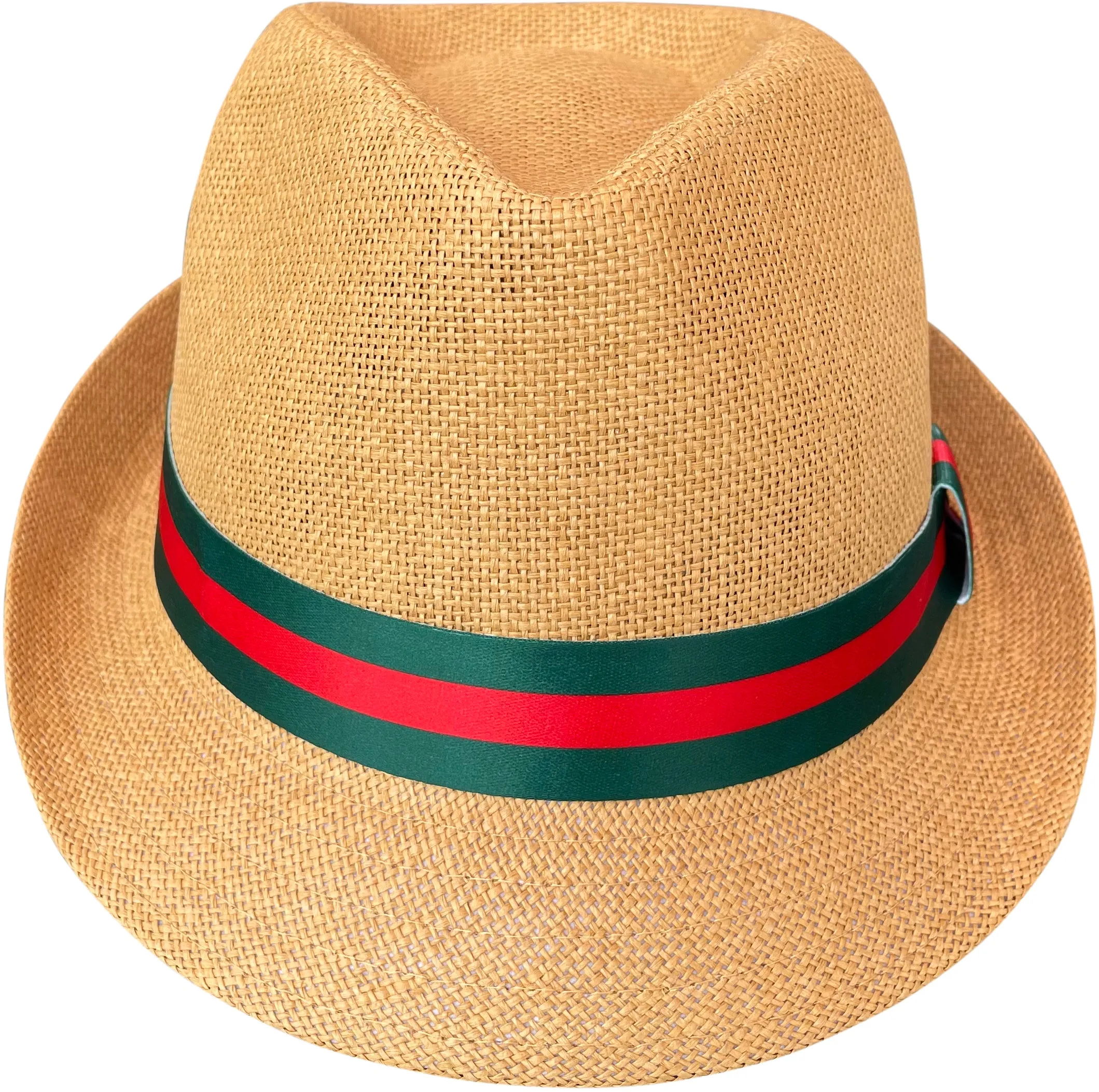 Tan Fedora Red Green Band For Men & Women