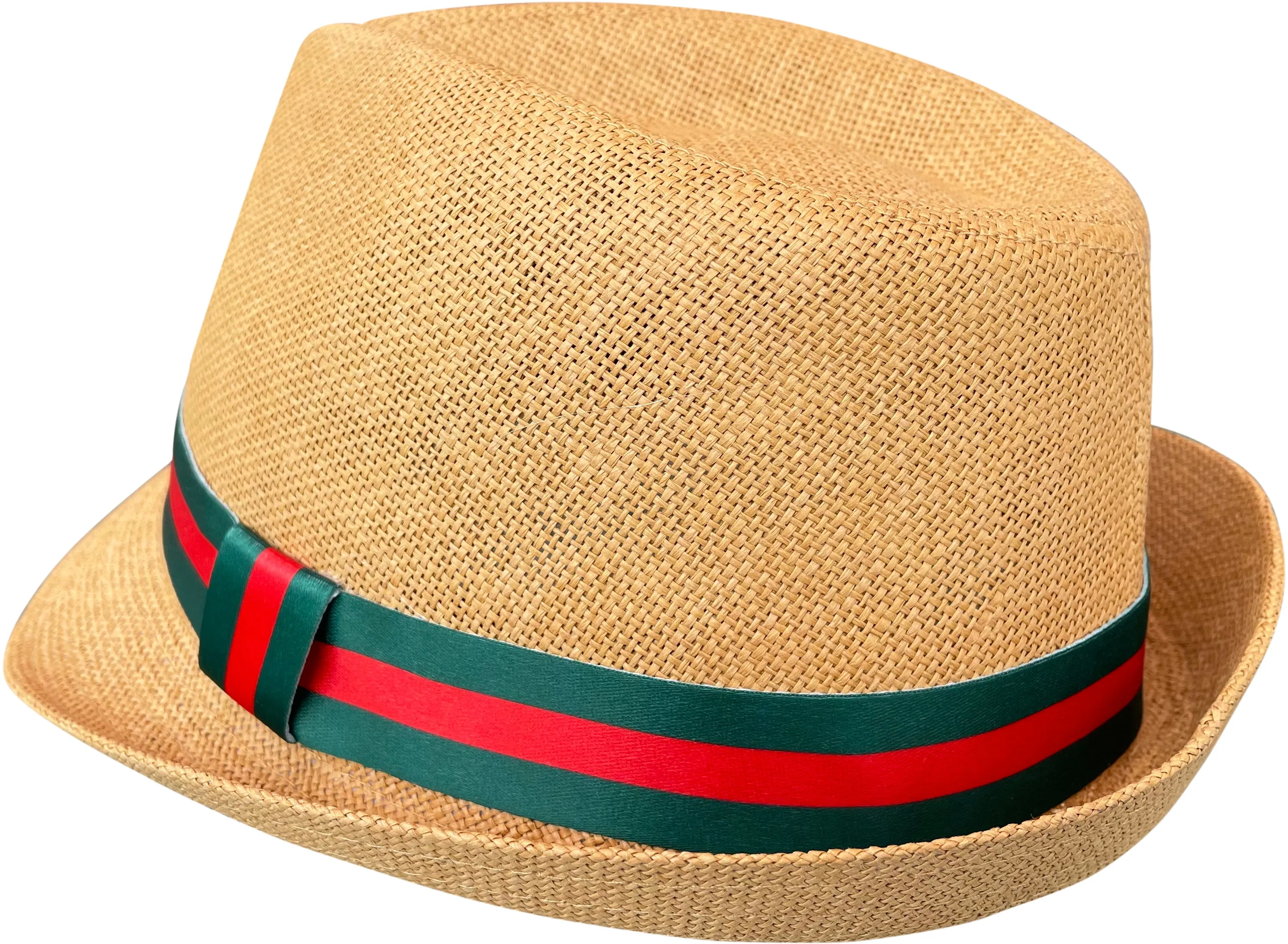 Tan Fedora Red Green Band For Men & Women