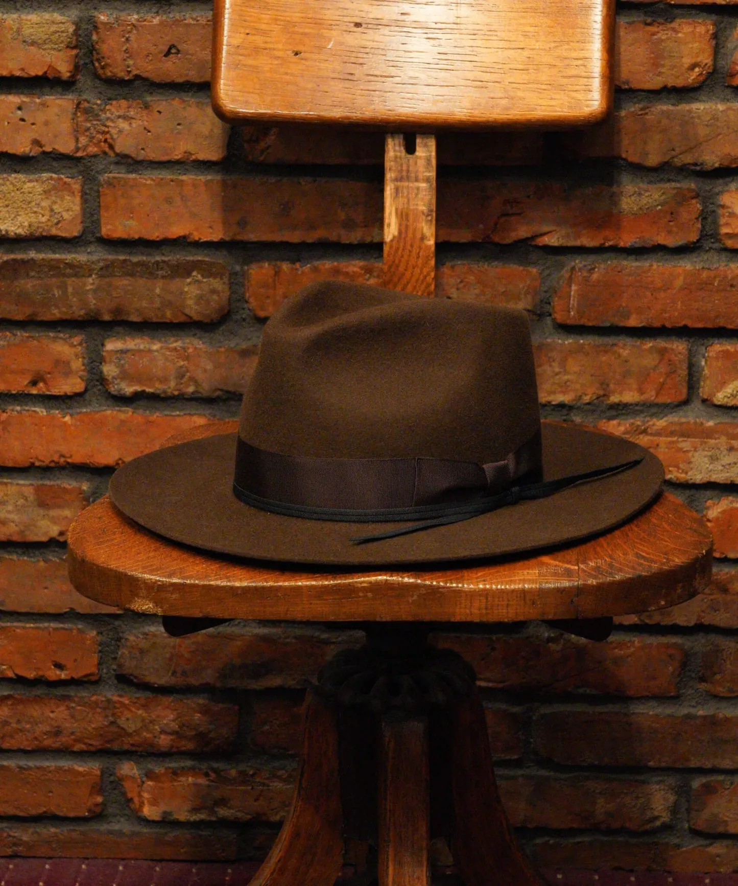 Timeless Trims Felt Fedora in Chocolate