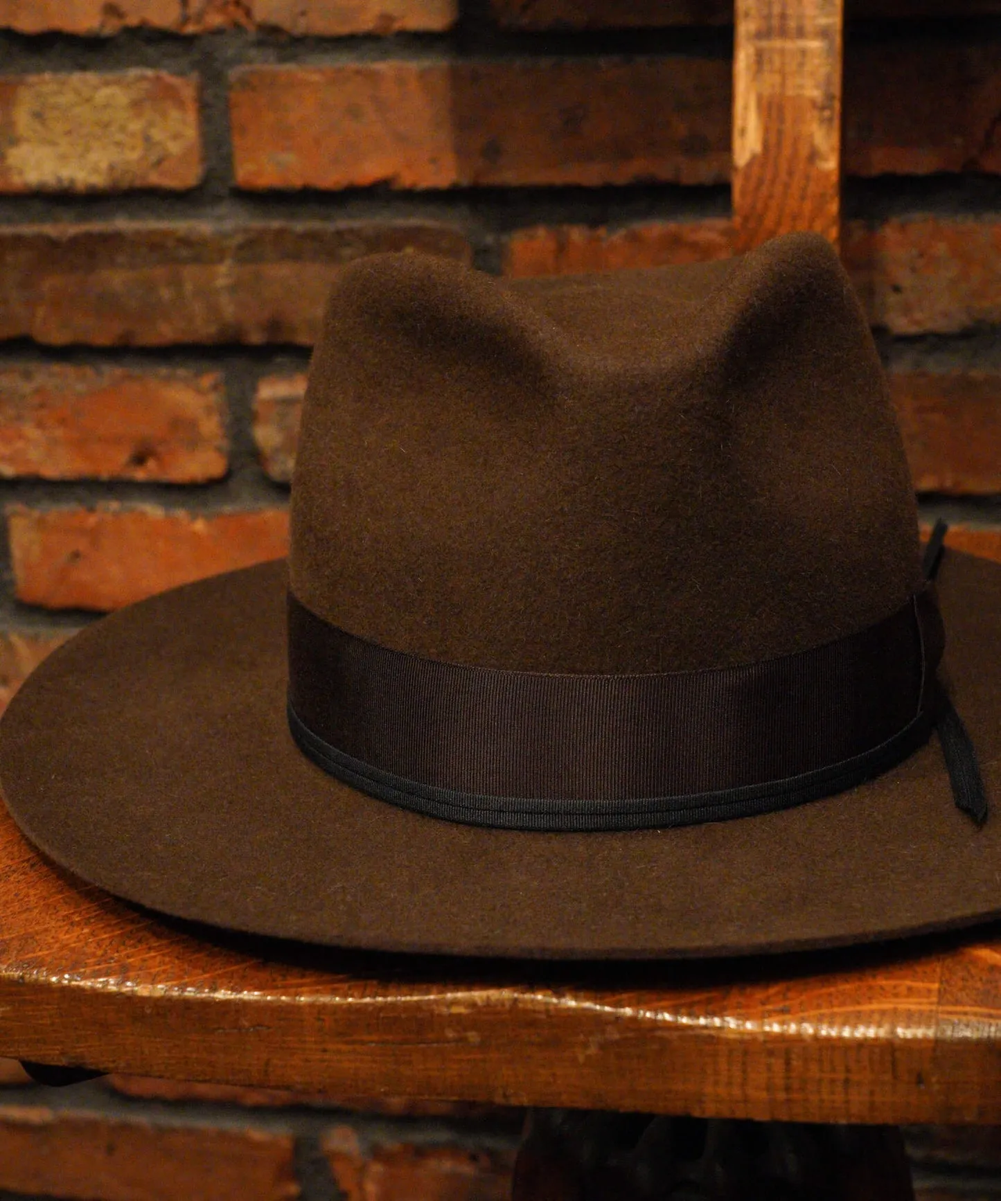 Timeless Trims Felt Fedora in Chocolate