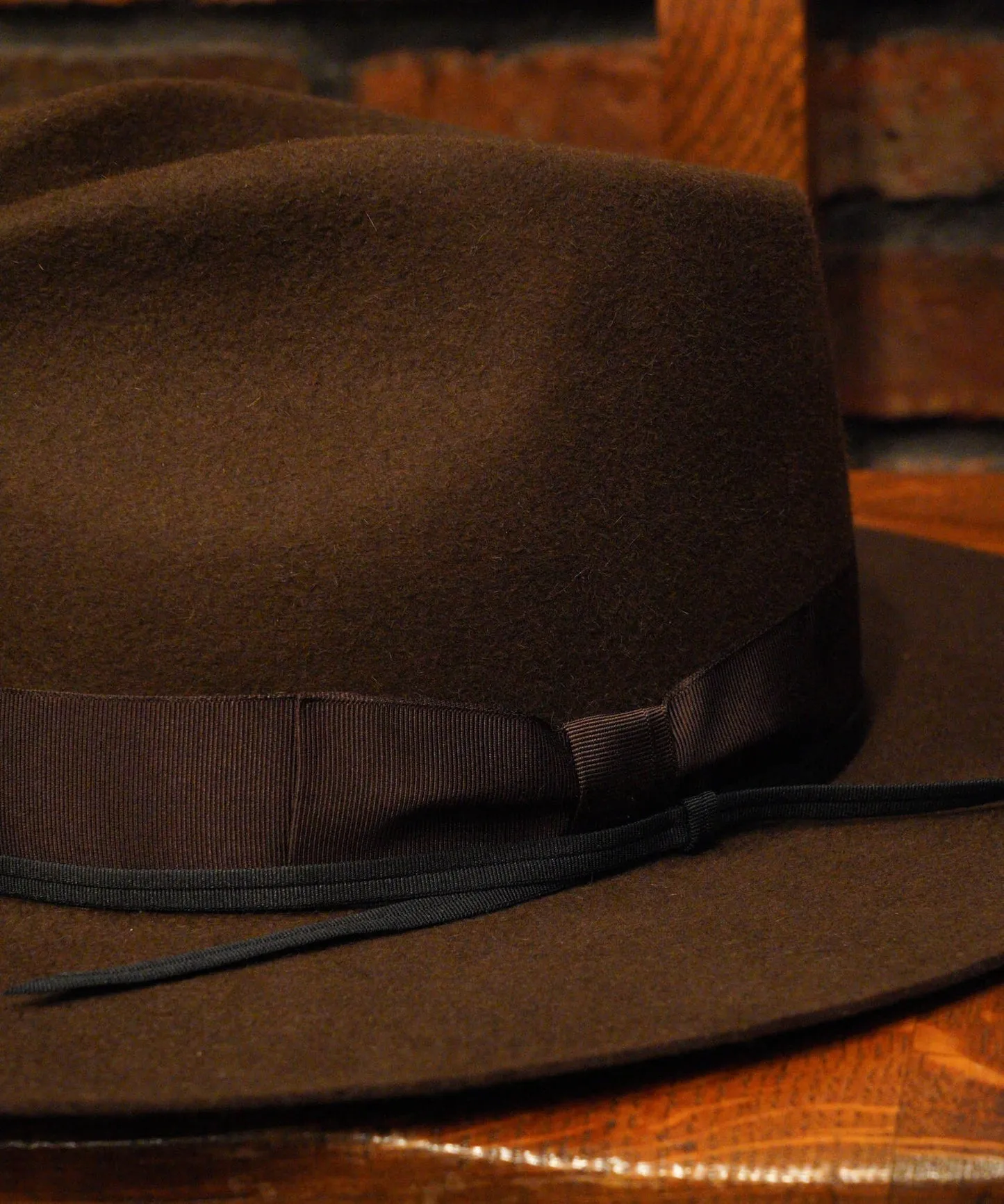 Timeless Trims Felt Fedora in Chocolate