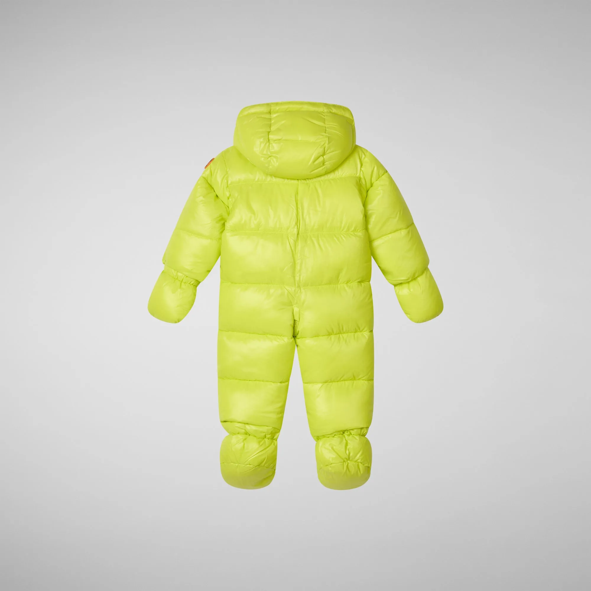 Unisex kids' hooded jumpsuit Shell in lichen green