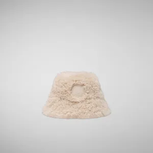 Unisex teddy bucket hat Nerys in shore beige