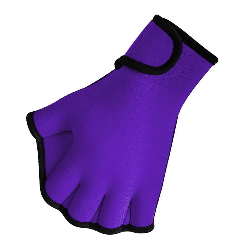 Universal Swimming Training Webbed Rubber Gloves With Wrist Strap