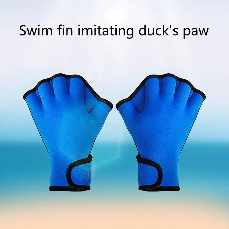 Universal Swimming Training Webbed Rubber Gloves With Wrist Strap