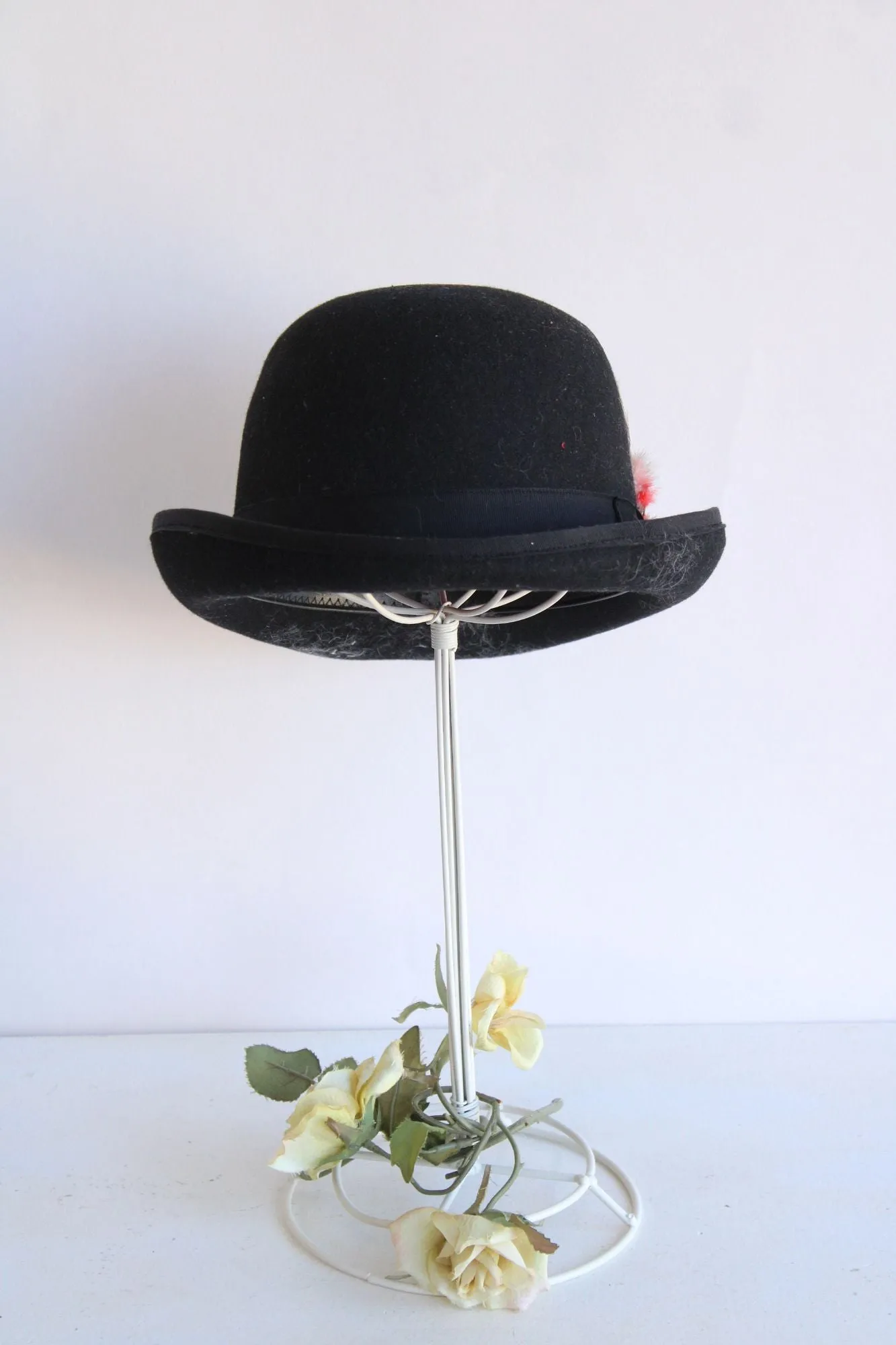 Vintage 2000s Men's Black Wool Bowler Hat