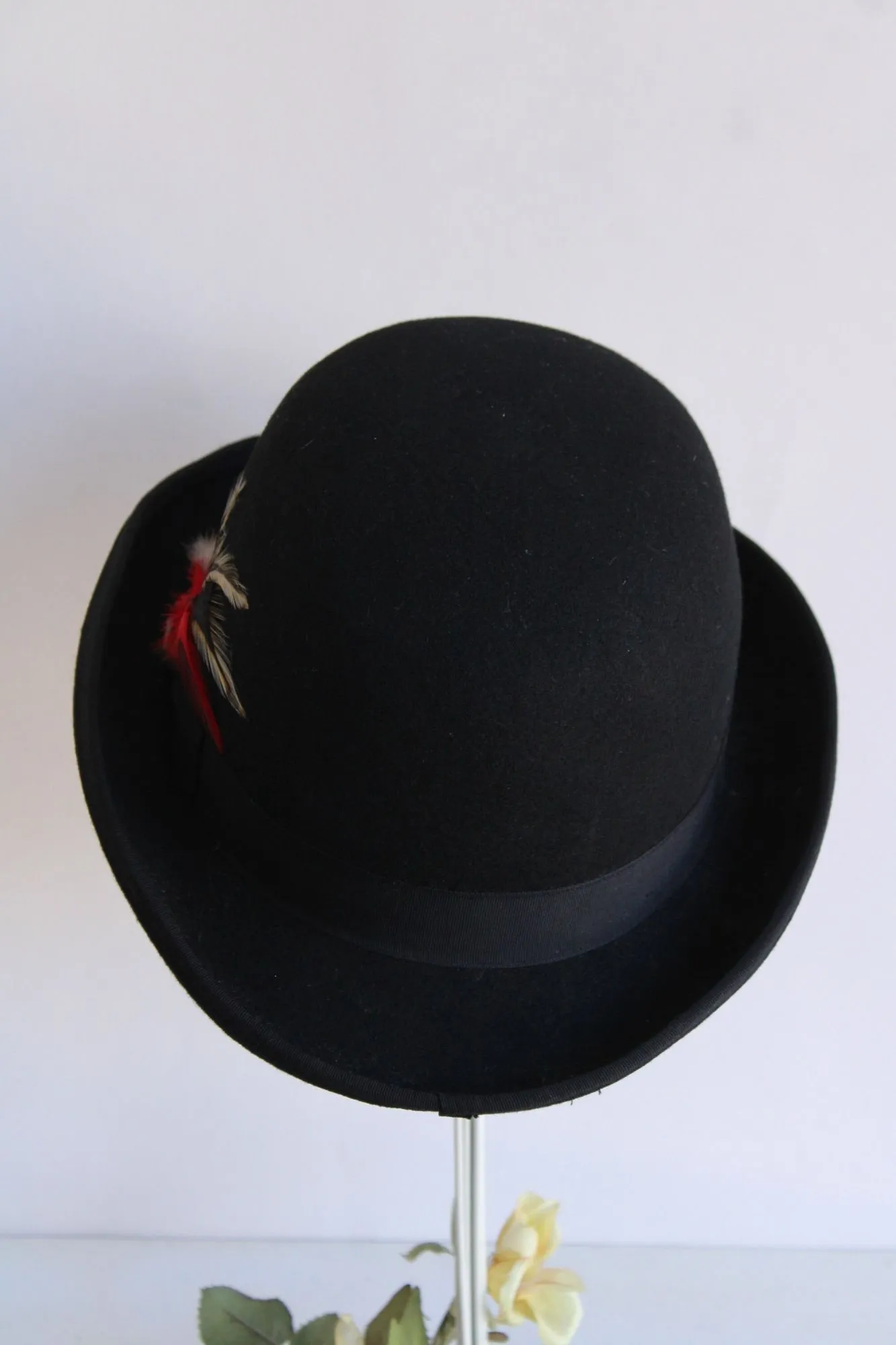 Vintage 2000s Men's Black Wool Bowler Hat