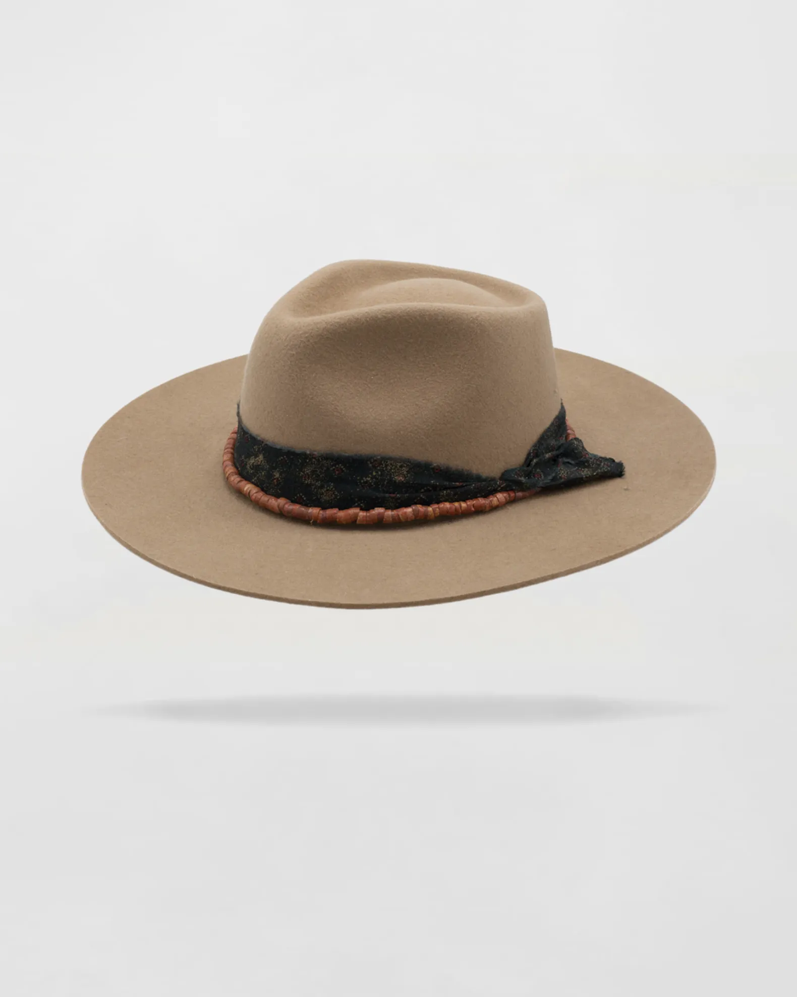 Whimsical Whispers Felt Fedora Hat in Sand